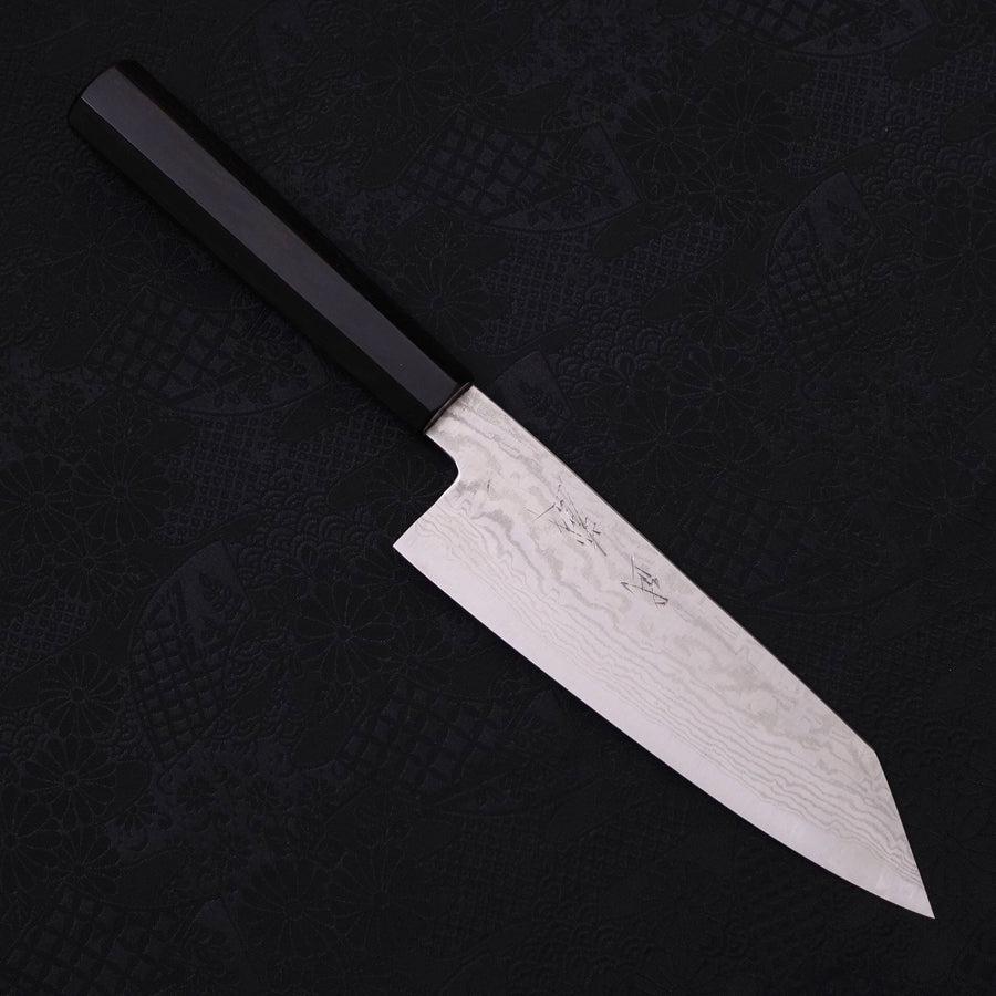 Bunka Silver Steel #3 Wellen Nickel Damast Büffelhorn und Ebenholz Griff 170mm-[Musashi]-[Japan-Küchenmesser]