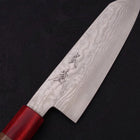 Bunka Silver Steel #3 Wellen Nickel Damast Roter Walnussholz Griff 170mm-[Musashi]-[Japan-Küchenmesser]