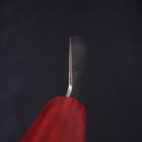 Bunka Silver Steel #3 Wellen Nickel Damast Roter Walnussholz Griff 170mm-[Musashi]-[Japan-Küchenmesser]
