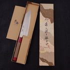 Bunka Silver Steel #3 Wellen Nickel Damast Roter Walnussholz Griff 170mm-[Musashi]-[Japan-Küchenmesser]