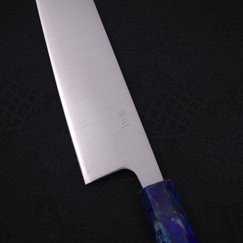 Bunka Silver Steel #3, poliert Ozeanplastik Griff in Blau, 170mm-[Musashi]-[Japan-Küchenmesser]