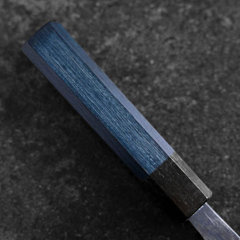 Bunka Stainless Clad Blue Super Kurouchi Blue Urushi Handle 170mm (6.7”)-[Musashi]-[Japan-Küchenmesser]