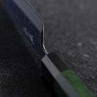 Bunka Stainless Clad Blue Super Kurouchi Green Urushi Handle 170mm (6.7”)-[Musashi]-[Japan-Küchenmesser]