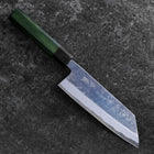 Bunka Stainless Clad Blue Super Kurouchi Green Urushi Handle 170mm (6.7”)-[Musashi]-[Japan-Küchenmesser]
