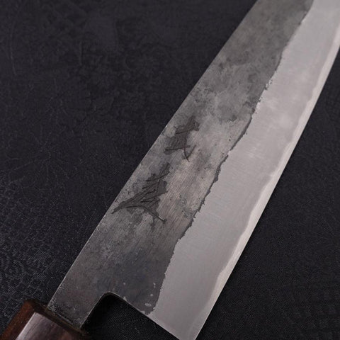 Bunka Stainless Clad Blue Steel #2 Kurouchi Walnut Shitan Handle 180mm-[Musashi]-[Japanese-Kitchen-Knives]