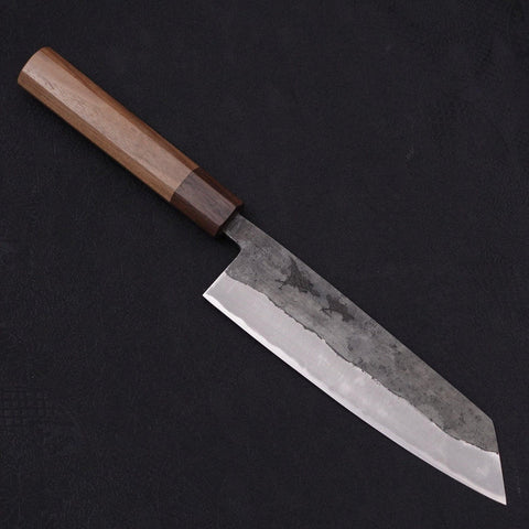 Bunka Stainless Clad Blue Steel #2 Kurouchi Walnut Shitan Handle 180mm-[Musashi]-[Japanese-Kitchen-Knives]