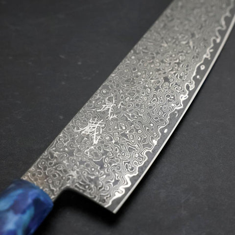 Bunka VG-10 Damascus Ocean Blue Handle 180mm (7”)-[Musashi]-[Japan-Küchenmesser]