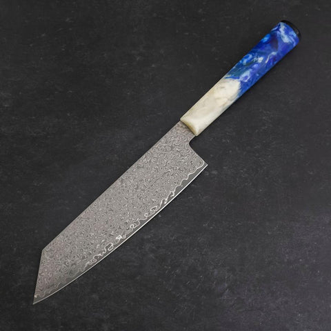Bunka VG-10 Damascus Ocean White Blue Handle 180mm (7”)-[Musashi]-[Japan-Küchenmesser]