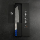 Bunka VG-10 Damascus Ocean White Blue Handle 180mm (7”)-[Musashi]-[Japan-Küchenmesser]