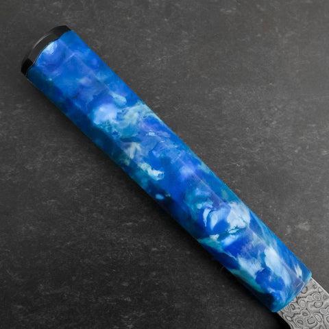 Bunka VG-10 Damast Blauer Ozeanplastik Griff 180mm-[Musashi]-[Japan-Küchenmesser]