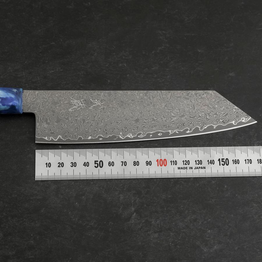 Bunka VG-10 Damast Blauer Ozeanplastik Griff 180mm-[Musashi]-[Japan-Küchenmesser]