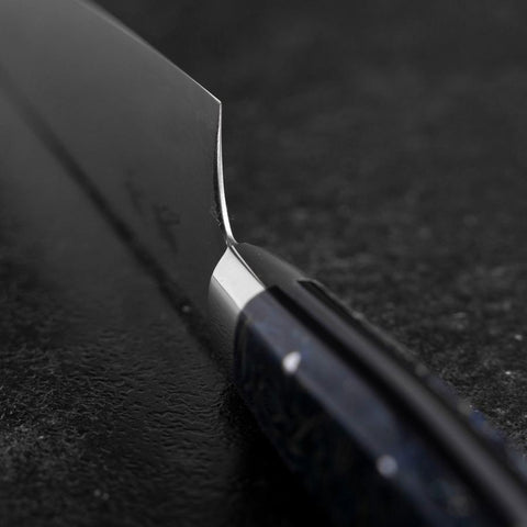 Bunka VG-10 Damast Blauer Westlicher Blütenblatt Griff 185mm-[Musashi]-[Japan-Küchenmesser]