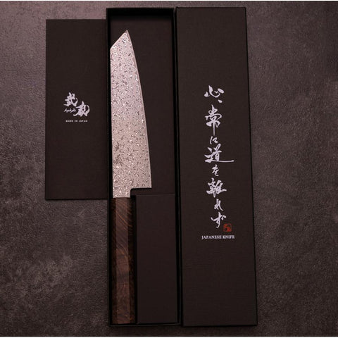 Bunka VG-10 Damast Brauner Birkenholz Griff 180mm-[Musashi]-[Japan-Küchenmesser]