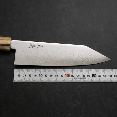 Bunka VG-10 Damast Büffelhorn und Ahorn Griff in Dunklem Rosa 180mm-[Musashi]-[Japan-Küchenmesser]