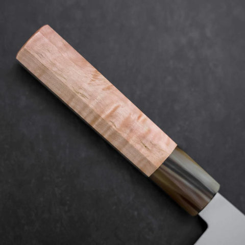 Bunka VG-10 Damast Büffelhorn und Ahorn Griff in Hellem Rosa 180mm-[Musashi]-[Japan-Küchenmesser]