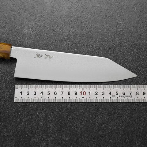 Bunka VG-10 Damast Gelb-Brauner Birkenholz Griff 180mm-[Musashi]-[Japan-Küchenmesser]