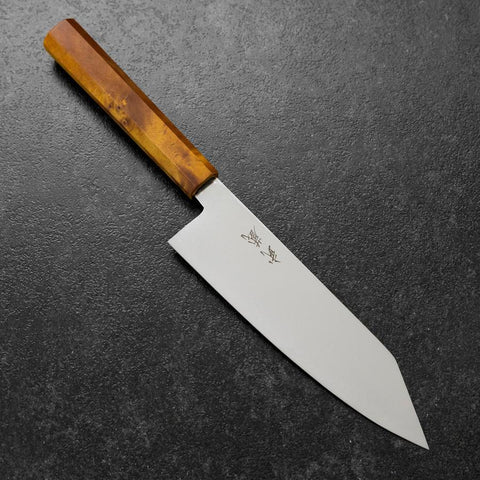 Bunka VG-10 Damast Gelb-Brauner Birkenholz Griff 180mm-[Musashi]-[Japan-Küchenmesser]