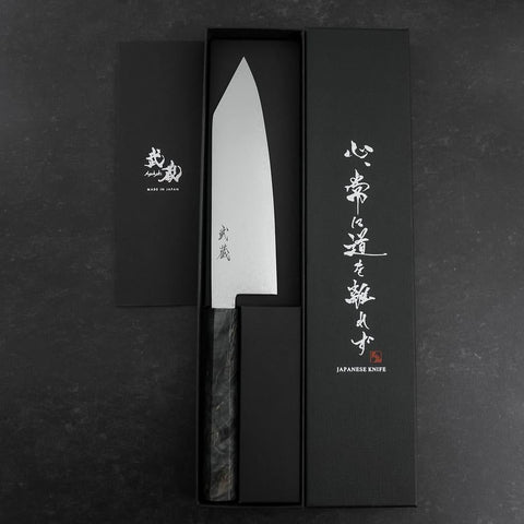 Bunka VG-10 Damast Grauer Birkenholz Griff 180mm-[Musashi]-[Japan-Küchenmesser]