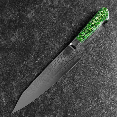 Bunka VG-10 Damast Grüner Westlicher Blütenblatt Griff 185mm-[Musashi]-[Japan-Küchenmesser]
