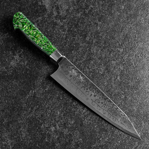 Bunka VG-10 Damast Grüner Westlicher Blütenblatt Griff 185mm-[Musashi]-[Japan-Küchenmesser]