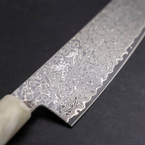 Bunka VG-10 Damast Ozeanplastik Weiß-Blauer Griff 180mm-[Musashi]-[Japan-Küchenmesser]