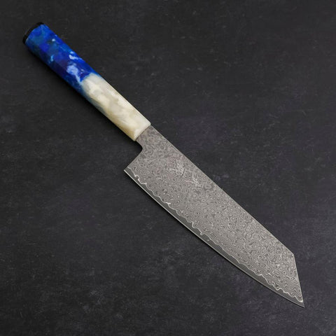 Bunka VG-10 Damast Ozeanplastik Weiß-Blauer Griff 180mm-[Musashi]-[Japan-Küchenmesser]
