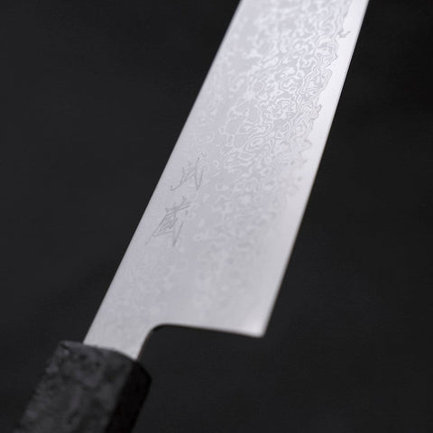 Bunka VG-10 Damast Schwarzer Ishime Griff 180mm-[Musashi]-[Japan-Küchenmesser]