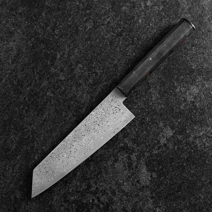 Bunka VG-10 Damast Schwarzer Ozeanplastik Griff 165mm-[Musashi]-[Japan-Küchenmesser]