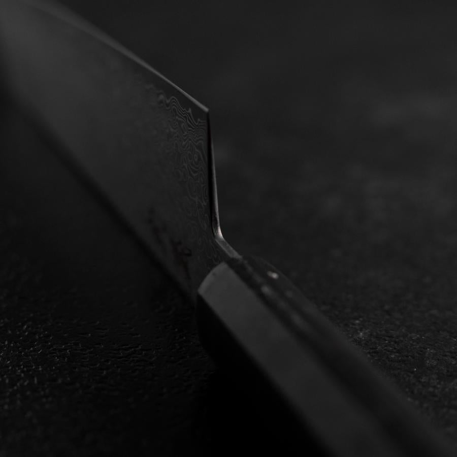 Bunka VG-10 Damast Schwarzer Ozeanplastik Griff 165mm-[Musashi]-[Japan-Küchenmesser]