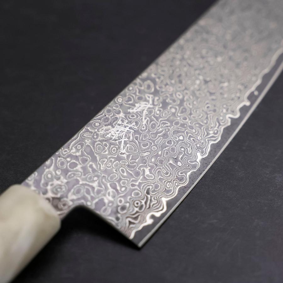 Bunka VG-10 Damast Weiß-Blauer Ozeanplastik Griff 180mm-[Musashi]-[Japan-Küchenmesser]
