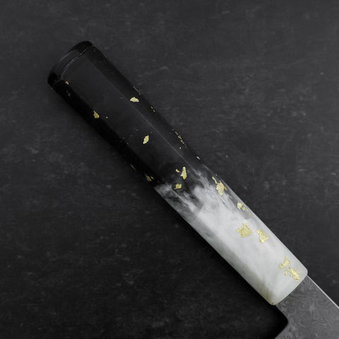 Bunka VG-10 Damast Weiß-Schwarzer Ozeanplastik Griff mit Blattgold 165mm-[Musashi]-[Japan-Küchenmesser]