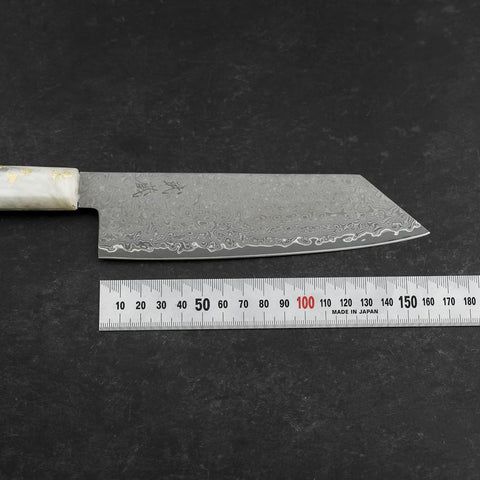 Bunka VG-10 Damast Weiß-Schwarzer Ozeanplastik Griff mit Blattgold 165mm-[Musashi]-[Japan-Küchenmesser]
