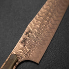 Bunka VG-10 Kagami Damast Olivenholz Griff 180mm - Braun-[Musashi]-[Japan-Küchenmesser]