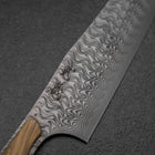 Bunka VG-10 Kagami Damast Olivenholz Griff 180mm - Schwarz-[Musashi]-[Japan-Küchenmesser]