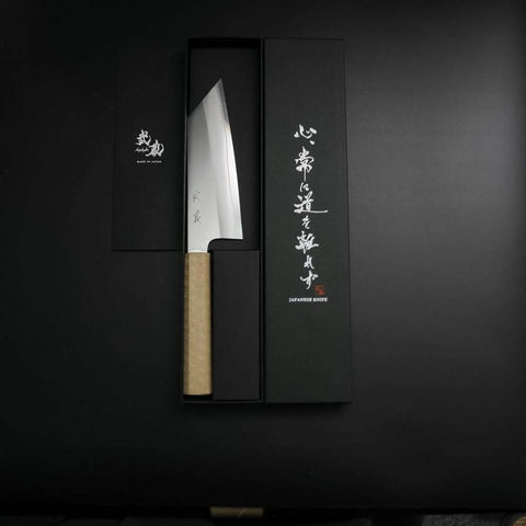 Bunka VG-10 Poliert Weißer Urushi Griff 165mm-[Musashi]-[Japan-Küchenmesser]