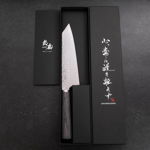 Bunka VG-10 Tsuchime Kohlefarbener Kirschholz Griff 165mm-[Musashi]-[Japan-Küchenmesser]