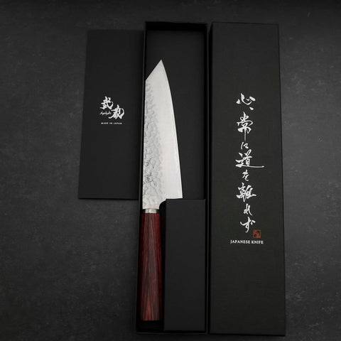 Bunka VG-10 Tsuchime Roter Kirschholz Griff 165mm-[Musashi]-[Japan-Küchenmesser]