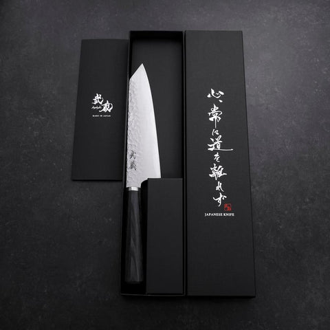 Bunka VG-10 Tsuchime Runder Lila Griff 165mm-[Musashi]-[Japan-Küchenmesser]
