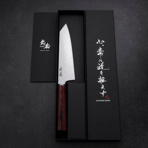 Bunka VG-10 Tsuchime Runder Mahagoni Griff 165mm-[Musashi]-[Japan-Küchenmesser]