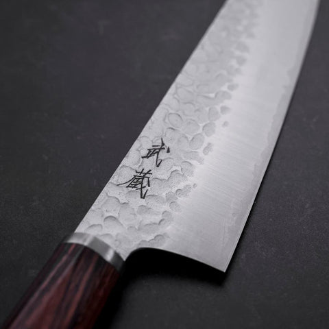 Bunka VG-10 Tsuchime Runder Mahagoni Griff 180mm-[Musashi]-[Japan-Küchenmesser]