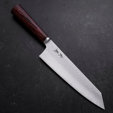Bunka VG-10 Tsuchime Runder Mahagoni Griff 180mm-[Musashi]-[Japan-Küchenmesser]