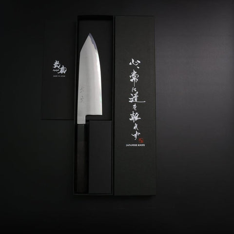 Bunka White Steel #2 Bokashi Büffelhorn und Ebenholz Griff 165mm-[Musashi]-[Japan-Küchenmesser]