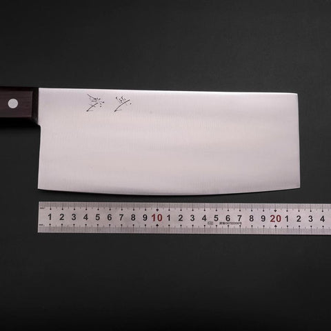 Chinesisches Kochmesser SK-Stahl Poliert Kirschholz Griff 220mm-[Musashi]-[Japan-Küchenmesser]