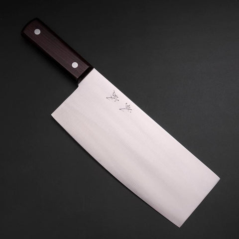 Chinesisches Kochmesser SK-Stahl Poliert Kirschholz Griff 220mm-[Musashi]-[Japan-Küchenmesser]