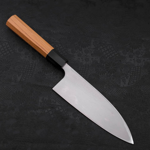 Deba AUS-10 Linkshand Poliert Büffelhorn und Teakholz Griff 165mm-[Musashi]-[Japan-Küchenmesser]