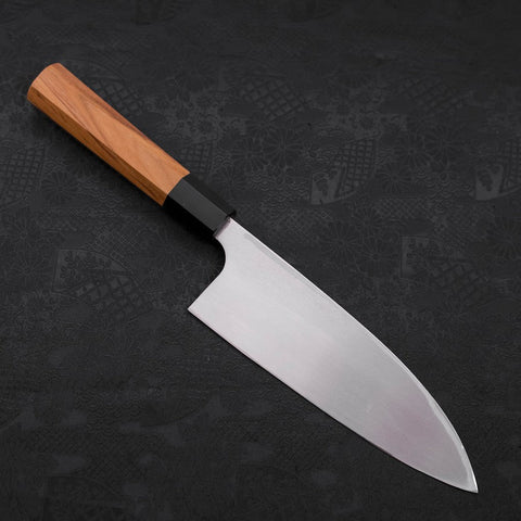 Deba AUS-10 Linkshand Poliert Büffelhorn und Teakholz Griff 180mm-[Musashi]-[Japan-Küchenmesser]