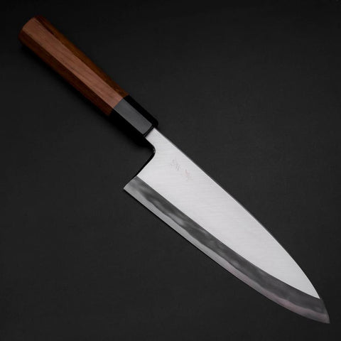 Deba Blue Steel #1 Hon-Kasumi Büffelhorn und Teakholz Griff 195mm-[Musashi]-[Japan-Küchenmesser]