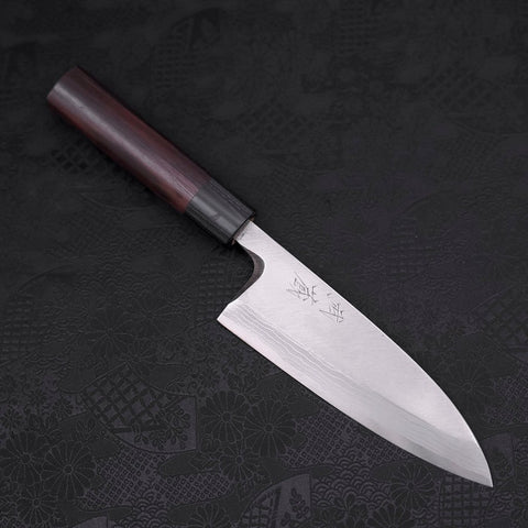 Deba Blue Steel #2 Damast Rosenholz Griff 150mm-[Musashi]-[Japan-Küchenmesser]