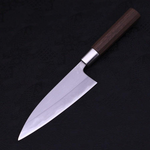 Deba Blue Steel #2 Edelstahlummantelung Walnussholz Griff 165mm-[Musashi]-[Japan-Küchenmesser]