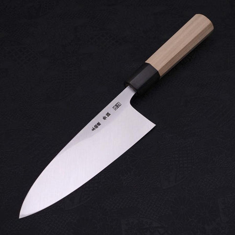 Deba Blue Steel #2, Kasumi Büffelhorn und Magnolie Griff, 165mm-[Musashi]-[Japan-Küchenmesser]